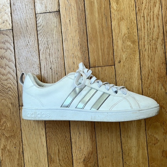 Adidas Advantage Shoes - White and Silver - Picture 5 of 9